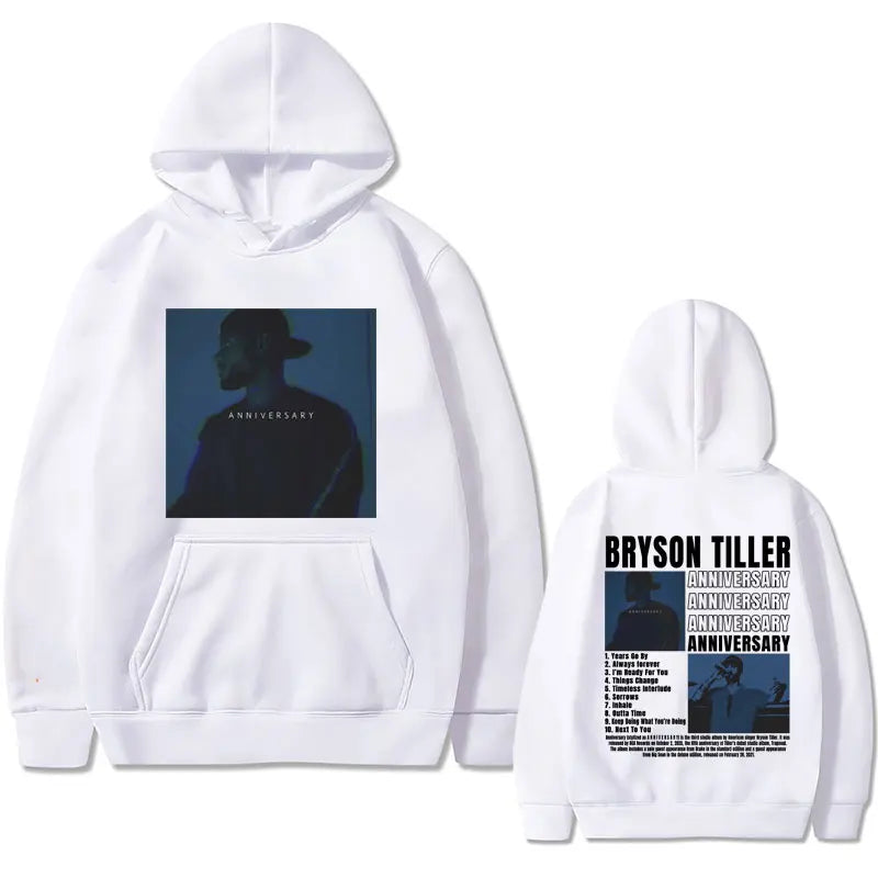 Hip Hop Rapper Bryson Tiller ANNIVERSARY Graphic Print Hoodie Male Casual Fleece Sweatshirt Men Women Vintage Oversized Hoodies